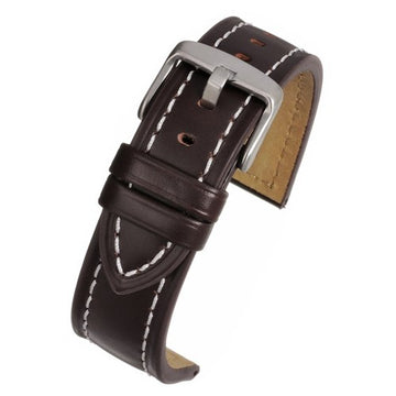 24mm Brown Leather Essential Watch Strap | Chrono Straps UK
