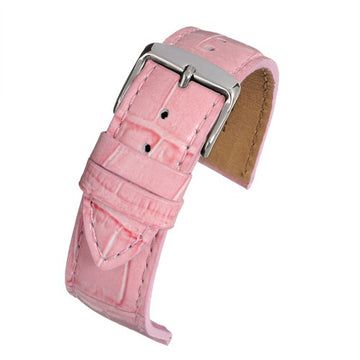 14mm Pink Leather Essential Watch Strap | Chrono Straps UK