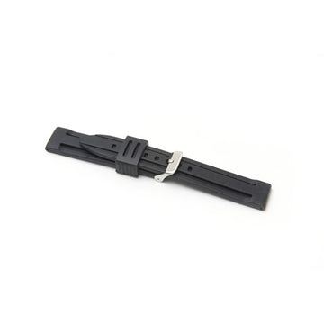 20mm Black Silicone Divers / Rubber / Silicone Watch Strap | Chrono Straps UK