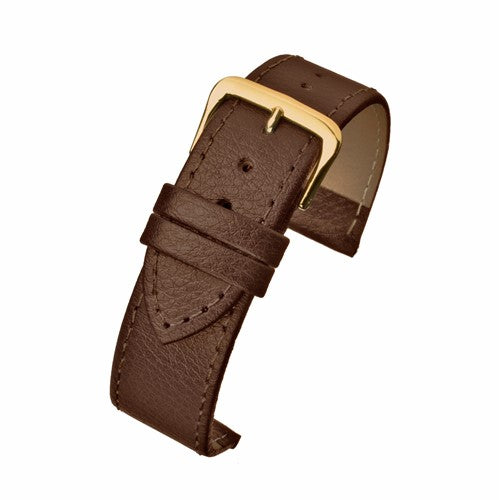 22mm Brown Leather Extra Long Watch Strap | Chrono Straps UK