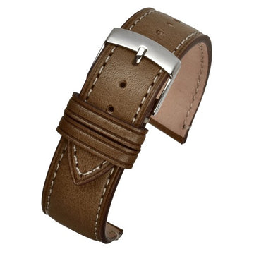 20mm Green Leather Hand-made Watch Strap | Chrono Straps UK