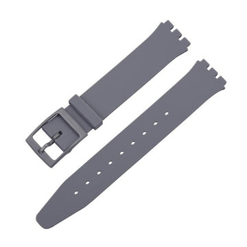 16mm Grey Silicone Brand Compatible Watch Strap | Chrono Straps UK