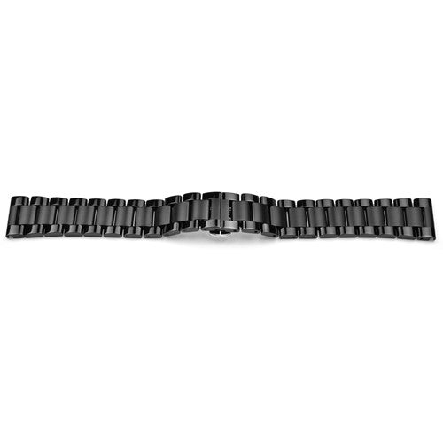 22mm Black Metal Bracelets & Expanders Watch Strap | Chrono Straps UK