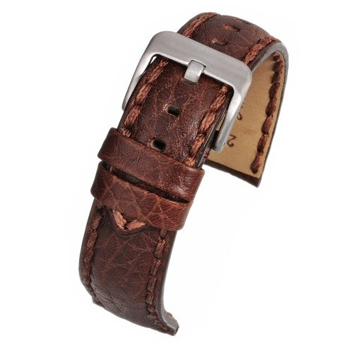 20mm Brown Leather Premium Watch Strap | Chrono Straps UK