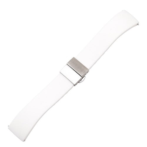 22mm White Silicone Quick Release Watch Strap | Chrono Straps UK