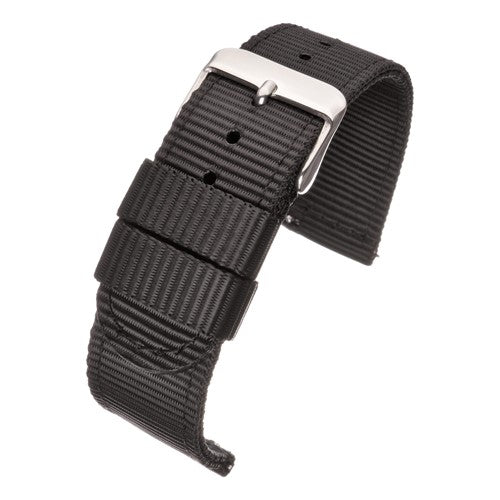 20mm Black Nylon\Woven Quick Release Watch Strap | Chrono Straps UK