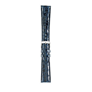 18mm Morellato Blue Genuine Crocodile Watch Strap | Chrono Straps UK