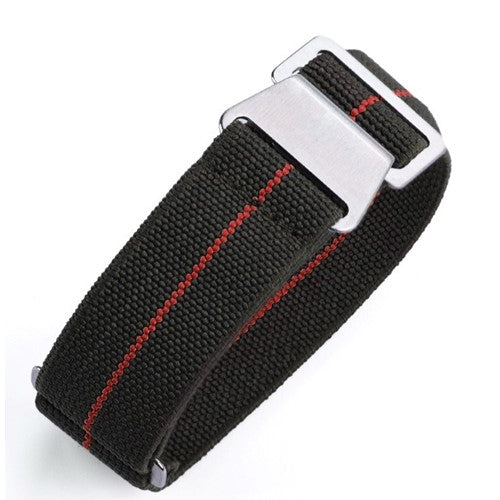 22mm Green/Red Nylon\Woven Military Watch Strap | Chrono Straps UK