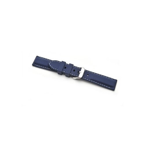 22mm Blue Leather Divers / Rubber / Silicone Watch Strap | Chrono Straps UK