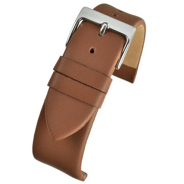 28mm Brown Leather Extra Long Watch Strap | Chrono Straps UK