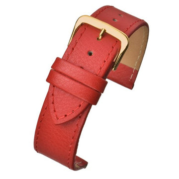 10mm Red Leather Budget Watch Strap | Chrono Straps UK