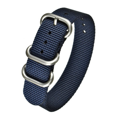 20mm Blue Nylon\Woven Military Watch Strap | Chrono Straps UK
