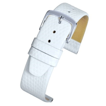 22mm White Leather Essential Watch Strap | Chrono Straps UK