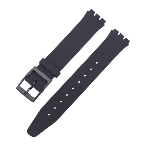 12mm Black Silicone Brand Compatible Watch Strap | Chrono Straps UK