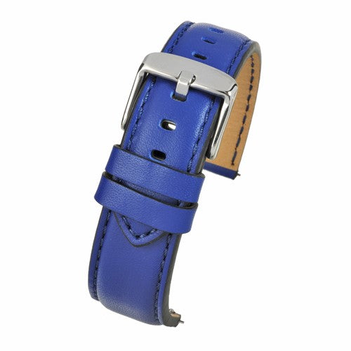 20mm Blue Leather Quick Release Watch Strap | Chrono Straps UK