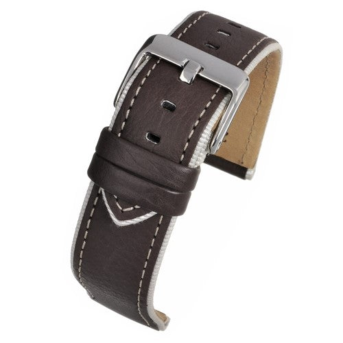 22mm Brown Leather Essential Watch Strap | Chrono Straps UK
