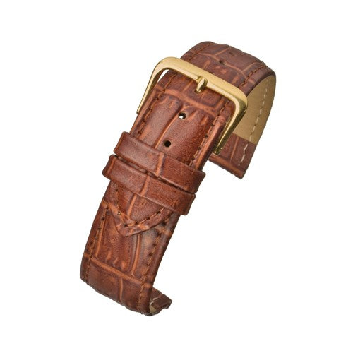 22mm Brown Leather Budget Watch Strap | Chrono Straps UK