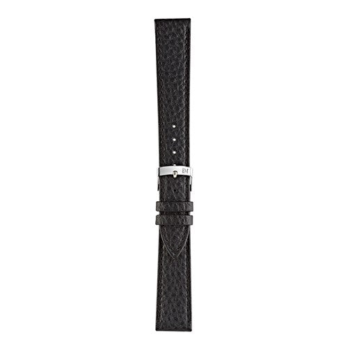 20mm Morellato Black Leather Watch Strap | Chrono Straps UK