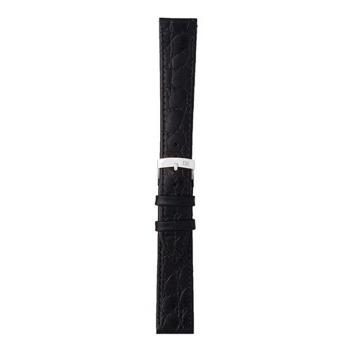 20mm Morellato Black Leather Watch Strap | Chrono Straps UK