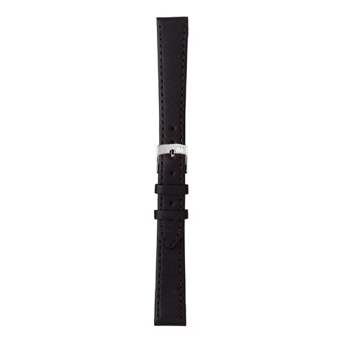 20mm Morellato Black Leather Watch Strap | Chrono Straps UK
