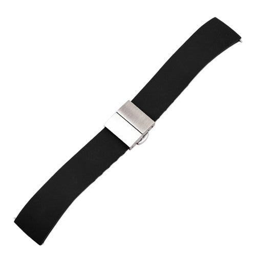 22mm Black Silicone Quick Release Watch Strap | Chrono Straps UK