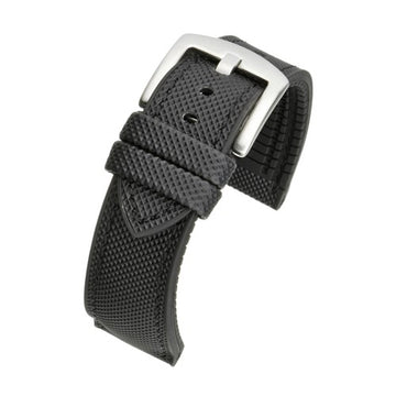 22mm Black Rubber\Resin Quick Release Watch Strap | Chrono Straps UK