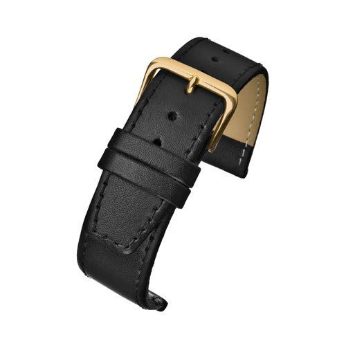 12mm Black Leather Budget Watch Strap | Chrono Straps UK