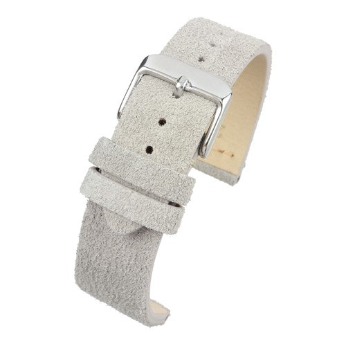 22mm White Leather/Suede Premium Watch Strap | Chrono Straps UK
