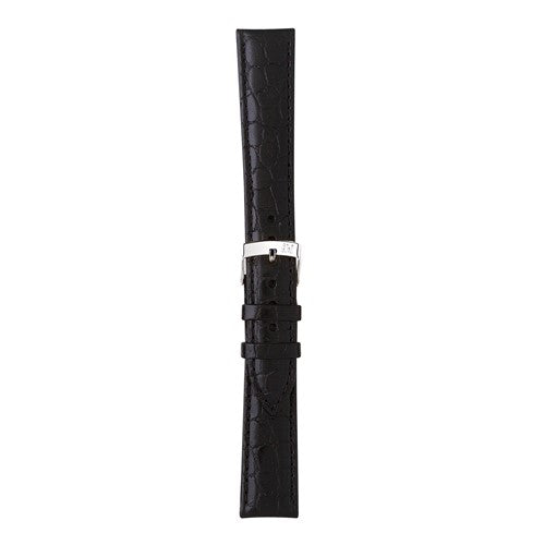 14mm Morellato Black Leather Watch Strap | Chrono Straps UK