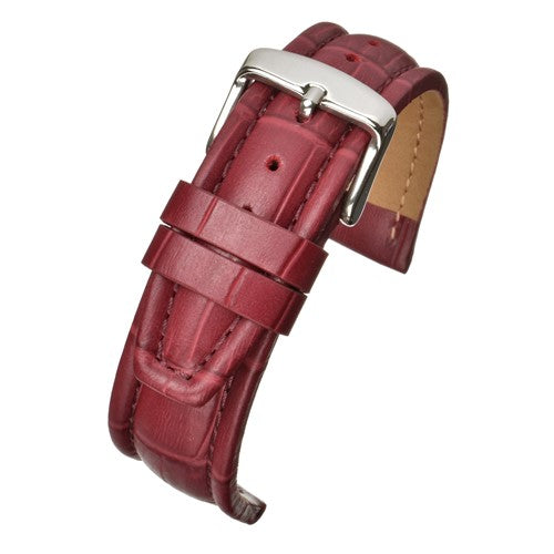 22mm Red Leather Essential Watch Strap | Chrono Straps UK