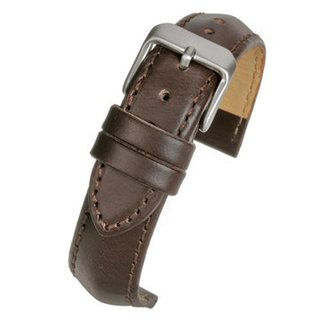 22mm Brown Leather Essential Watch Strap | Chrono Straps UK