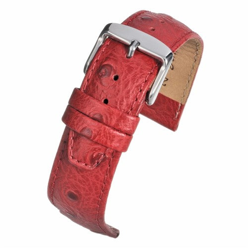 14mm Red Leather Essential Watch Strap | Chrono Straps UK