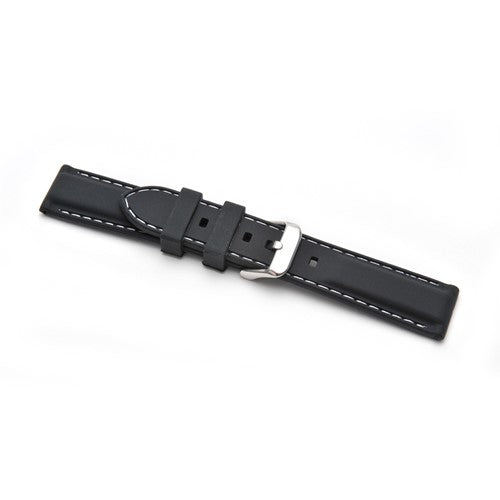 20mm Black Leather Divers / Rubber / Silicone Watch Strap | Chrono Straps UK