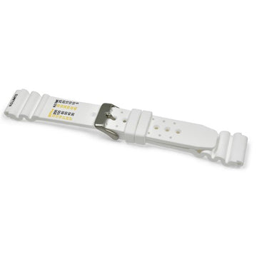 18mm White Rubber\Resin Divers / Rubber / Silicone Watch Strap | Chrono Straps UK