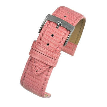 18mm Pink Genuine Lizard Exotic Leather Watch Strap | Chrono Straps UK