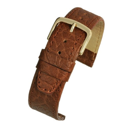 22mm Brown Leather Essential Watch Strap | Chrono Straps UK