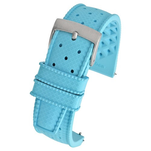 22mm Blue Rubber\Resin Quick Release Watch Strap | Chrono Straps UK