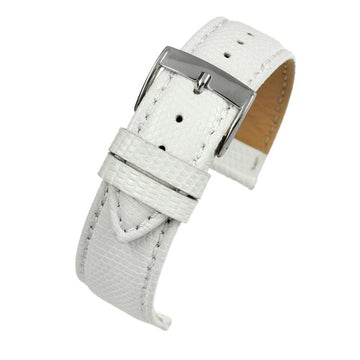 16mm White Genuine Lizard Exotic Leather Watch Strap | Chrono Straps UK