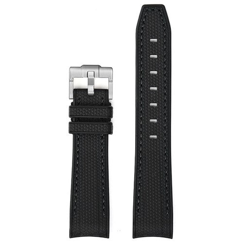 20mm Black Silicone Curved End Watch Strap | Chrono Straps UK