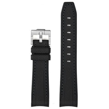 20mm Black Silicone Curved End Watch Strap | Chrono Straps UK