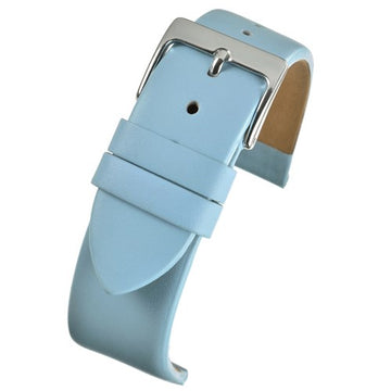 28mm Blue Leather Essential Watch Strap | Chrono Straps UK