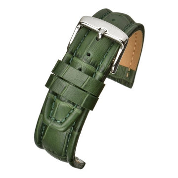 20mm Green Leather Essential Watch Strap | Chrono Straps UK