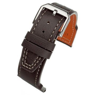 22mm Brown Leather Brand Compatible Watch Strap | Chrono Straps UK