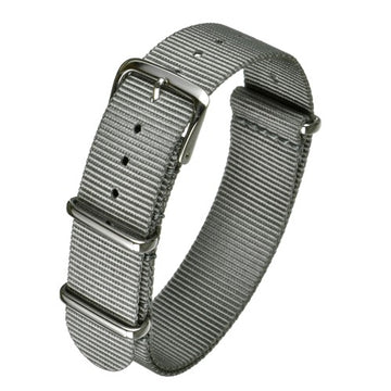 22mm Grey Nylon\Woven Military Watch Strap | Chrono Straps UK