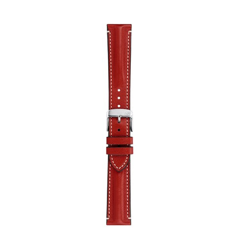 20mm Morellato Red Leather Watch Strap | Chrono Straps UK