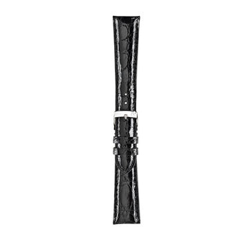 20mm Morellato Black Genuine Crocodile Watch Strap | Chrono Straps UK