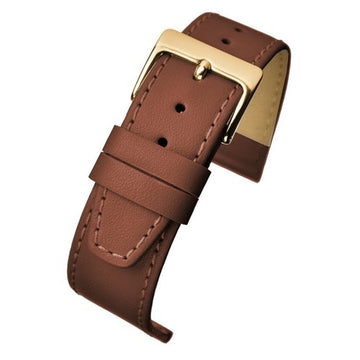 19mm Brown Leather Essential Watch Strap | Chrono Straps UK