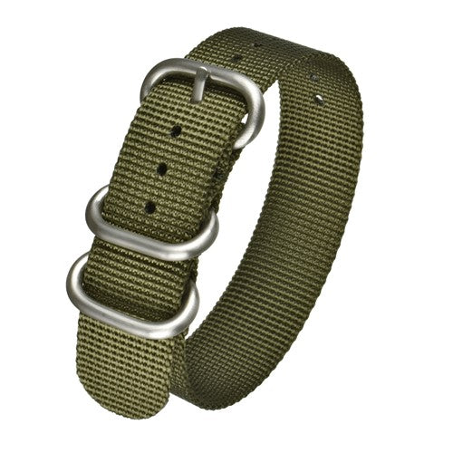 18mm Green Nylon\Woven Military Watch Strap | Chrono Straps UK