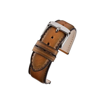 20mm Brown Leather Premium Watch Strap | Chrono Straps UK