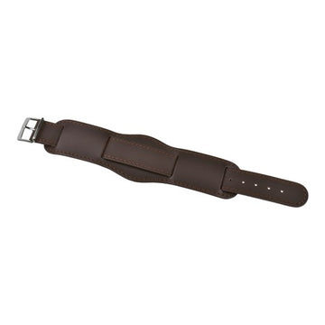 20mm Brown Leather Military Watch Strap | Chrono Straps UK